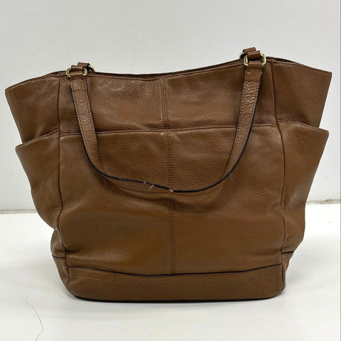 Coach Brown Pebbled Leather Taylor Tote Bag Gold Hardware F23662