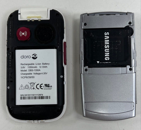 Samsung LG Doro Flip & Slider Cell Phone 5 Piece Lot For Parts Only