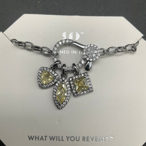Bomb Party November Echoes Between Stars Lab Citrine Hematite Plated Necklace