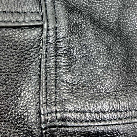 Biker's Gear Men's Black Leather Motorcycle Riding Chaps Size 2XL