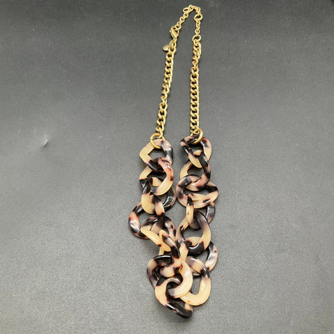 J.Crew Statement Necklace Lot of 3 Floral Tortoise Link Multi-Strand Pearl