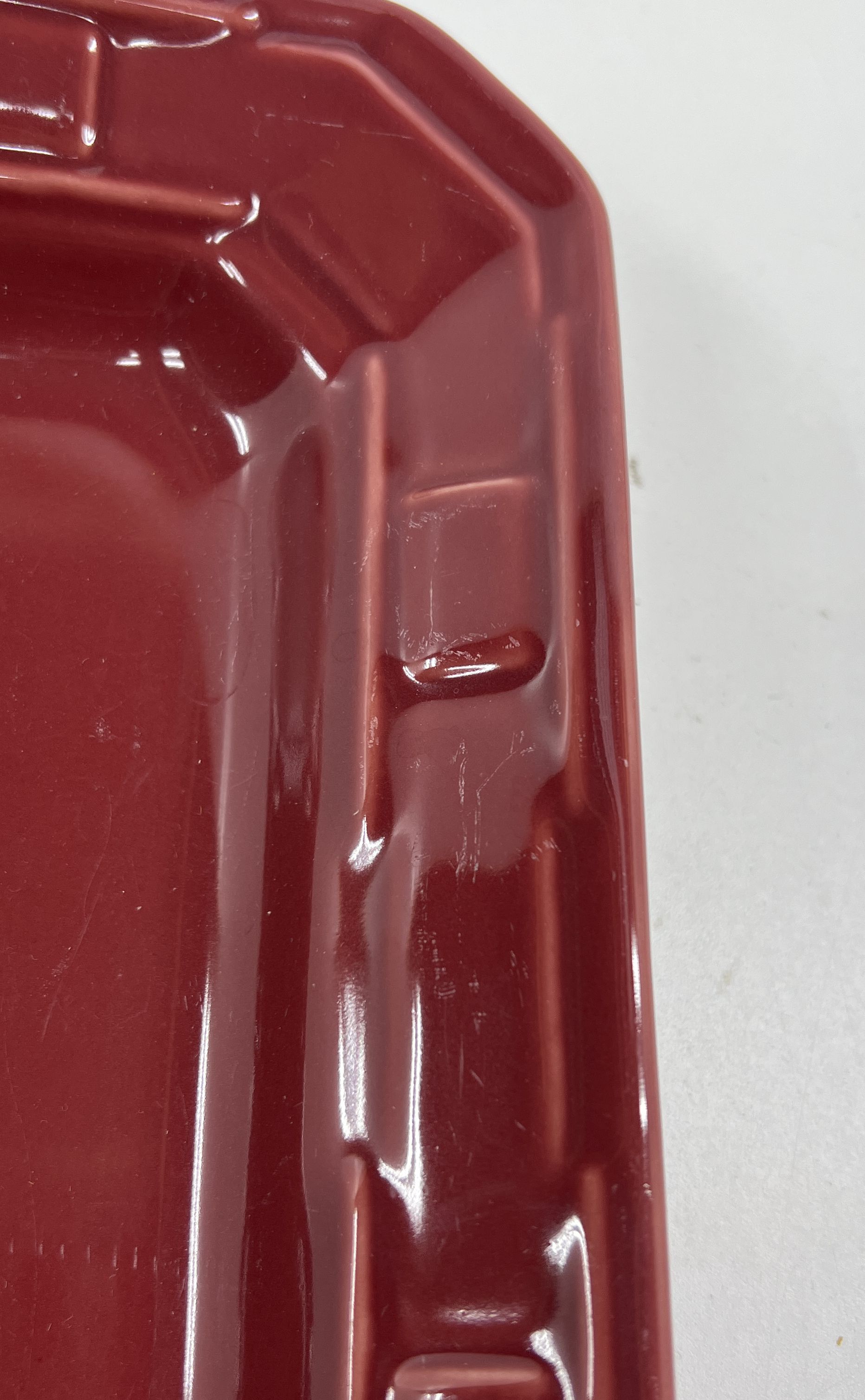 Collectible Kitchenware Longaberger Pottery Red Rectangular Serving Tray Platter