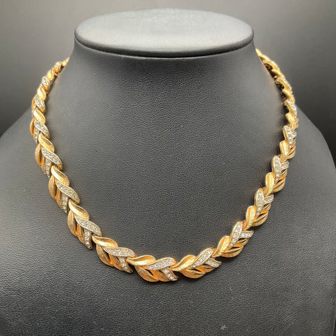 Vintage Gold Tone Costume Jewelry Lot 5 Necklaces Tassel Enamel Rhinestone