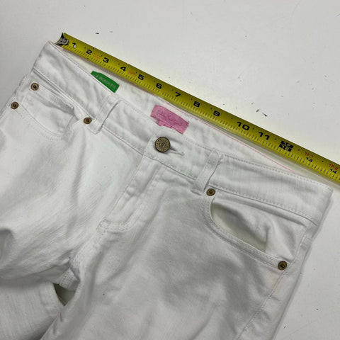 Lilly Pulitzer White Palm Beach Fit Bootcut Flare Jeans Pants Women's Size 2
