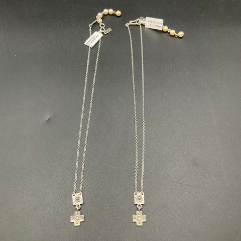 F.A.I.T.H. Silver Tone Faux Pearl Rhinestone Cross Jewelry Lot 4 Pieces NWT