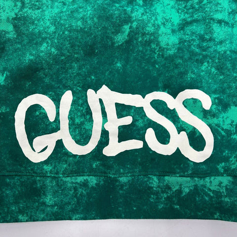 NWT Guess x Brandalised Oleen Green Banksy Cropped Sweatshirt Womens S