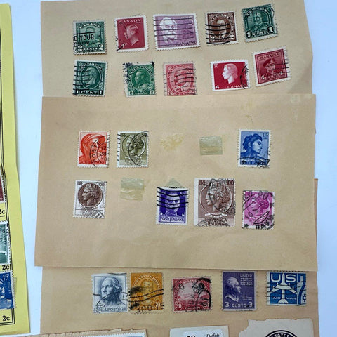Worldwide Postage Stamp Lot Vintage USA Canada Europe Mystic Stamp Co 200 Pcs