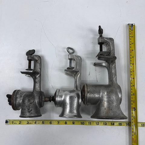Vintage Wards Universal Climax Meat Grinder Lot Cast Iron Food Choppers Parts