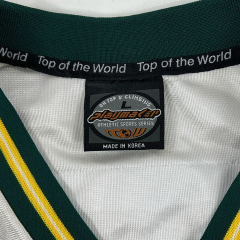 Men's Playmaker White & Green Short Sleeve Ducks Team Jersey #2 - Size Large