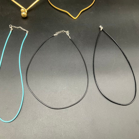 Costume Jewelry Lot 8pc Gold Silver Tone Torque Collars Faux Stone Cord Necklace