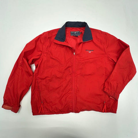 Vintage 90s Polo Sport Ralph Lauren Red Convertible Windbreaker Jacket Vest XL