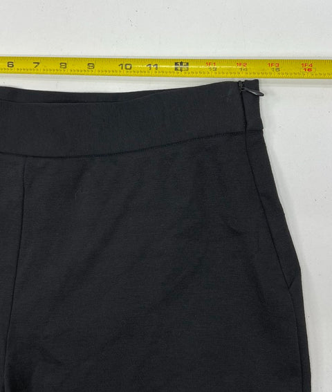 Fuzzi Black Cropped Flare Fringe Hem Stretch Pants Women's Size L