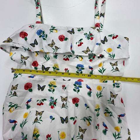NWT Ann Taylor Women's Butterfly Garden Tie Shoulder Midi Dress Floral Sz 12