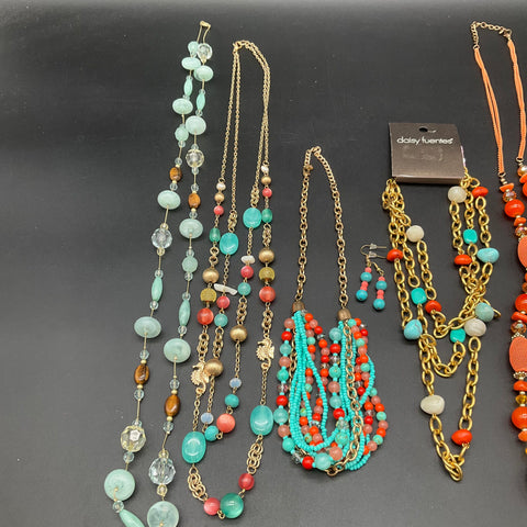 Daisy Fuentes Beaded Costume Fashion Jewelry Lot of 6 Necklaces & Earrings