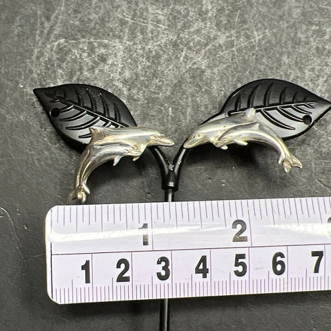 Sterling Silver Dolphin Mother & Baby Earrings 7.06g