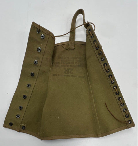 Vintage WWII US Army M1938 Canvas Leggings Gaiters Jeffersonville QM Sz 2R