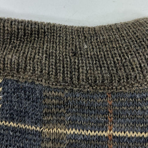 Vintage 90s Jos A Bank Brown Plaid Merino Wool Sweater Men's XL NWT