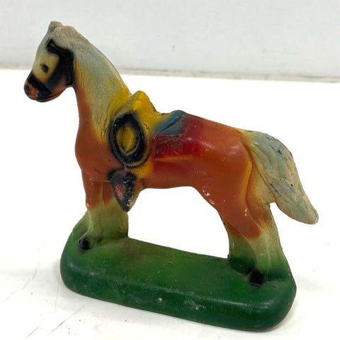 Vintage Chalkware Horse Figurine Carnival Prize Mid-Century Folk Art 6-Inch