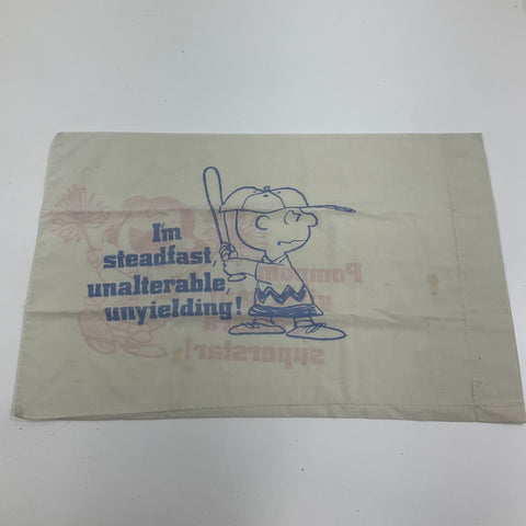 Vintage Tastemaker Peanuts Charlie Brown Double Sided Pillowcase USA Made