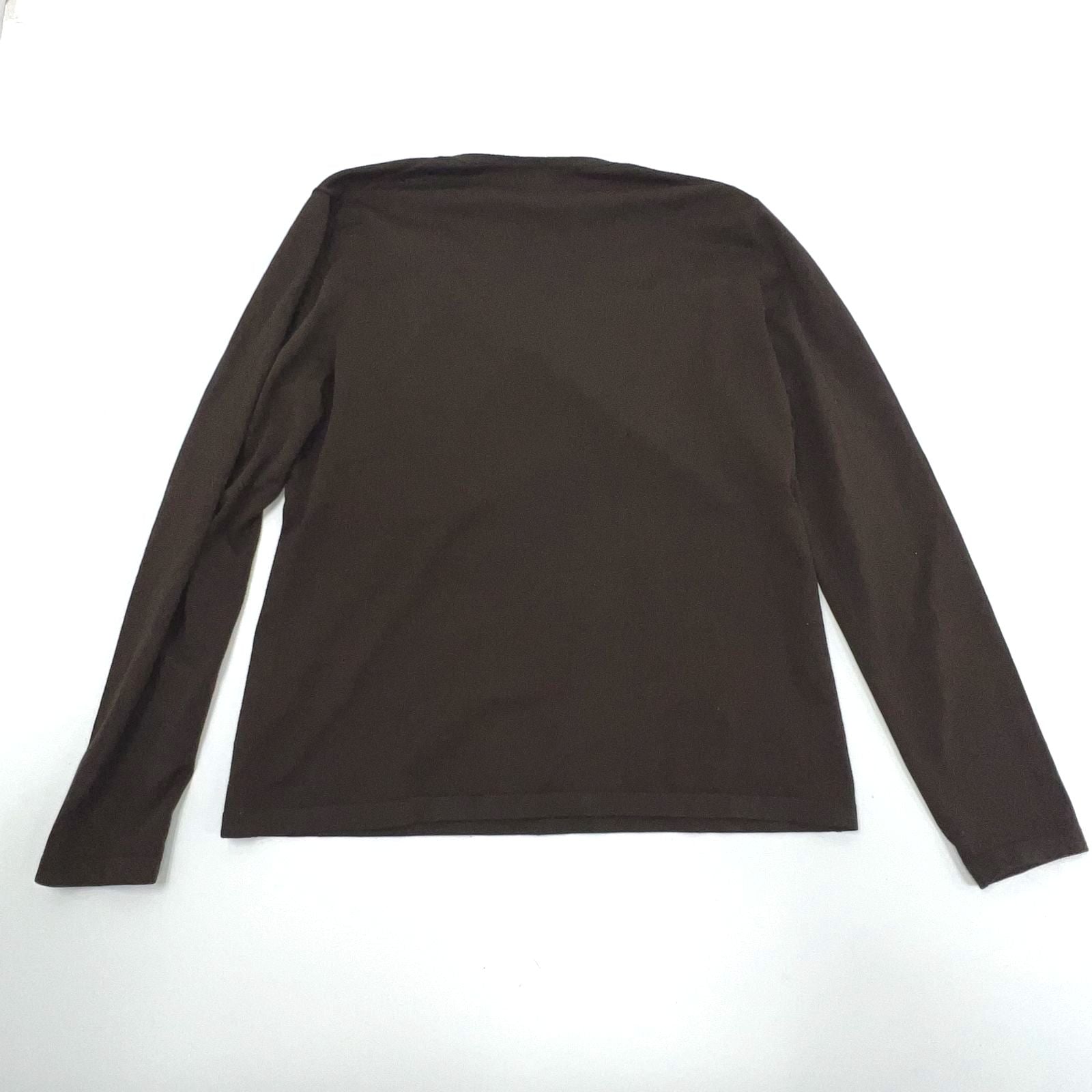 Lafayette 148 New York Brown Long Sleeve Silk Blend Size Large