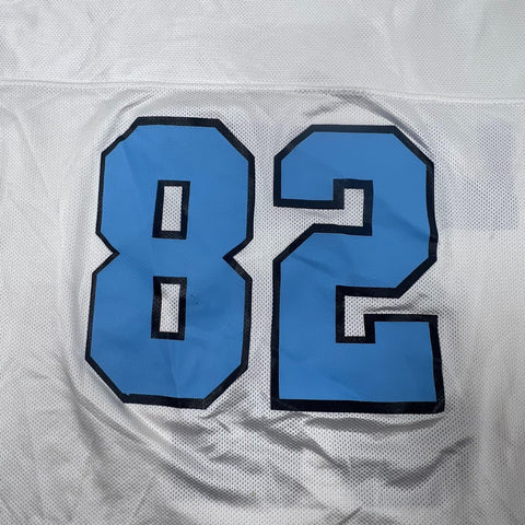 Alleson Athletic White Blue Vintage Y2K Lancers 82 Football Jersey Men's M