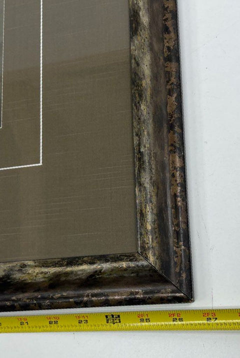 Lil Dept Signed Abstract Print 100/100 Handmade Paper Mixed Media Framed 28x26