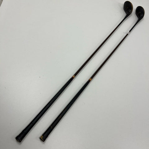 Vintage 1930s Helen Hicks Autograph H.A. Model Brassie & Spoon Golf Clubs