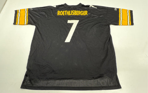 Vintage Y2K Reebok Men's Steelers Ben Roethlisberger #7 Jersey Black 4XL