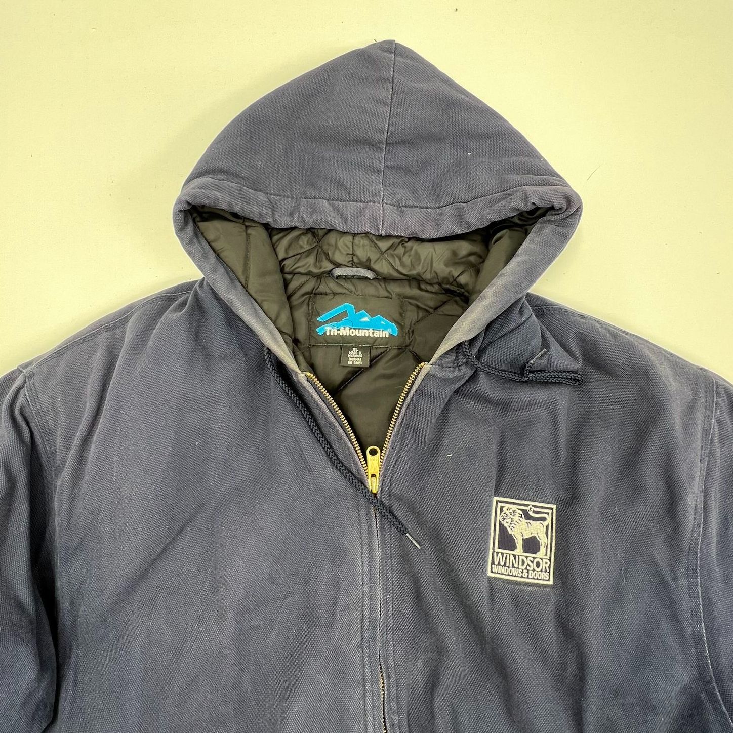 Tri-Mountain Windsor Windows Blue Hooded Workwear Jacket Men's XL