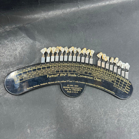 Dentsply Trubyte Portrait IPN Denture Tooth Shade Guide & Conversion Chart