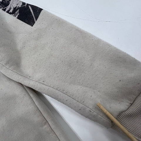 Rebel Vengeance Men's Crewneck Sweatshirt Off White Graphic Skull Rib Cage Sze L