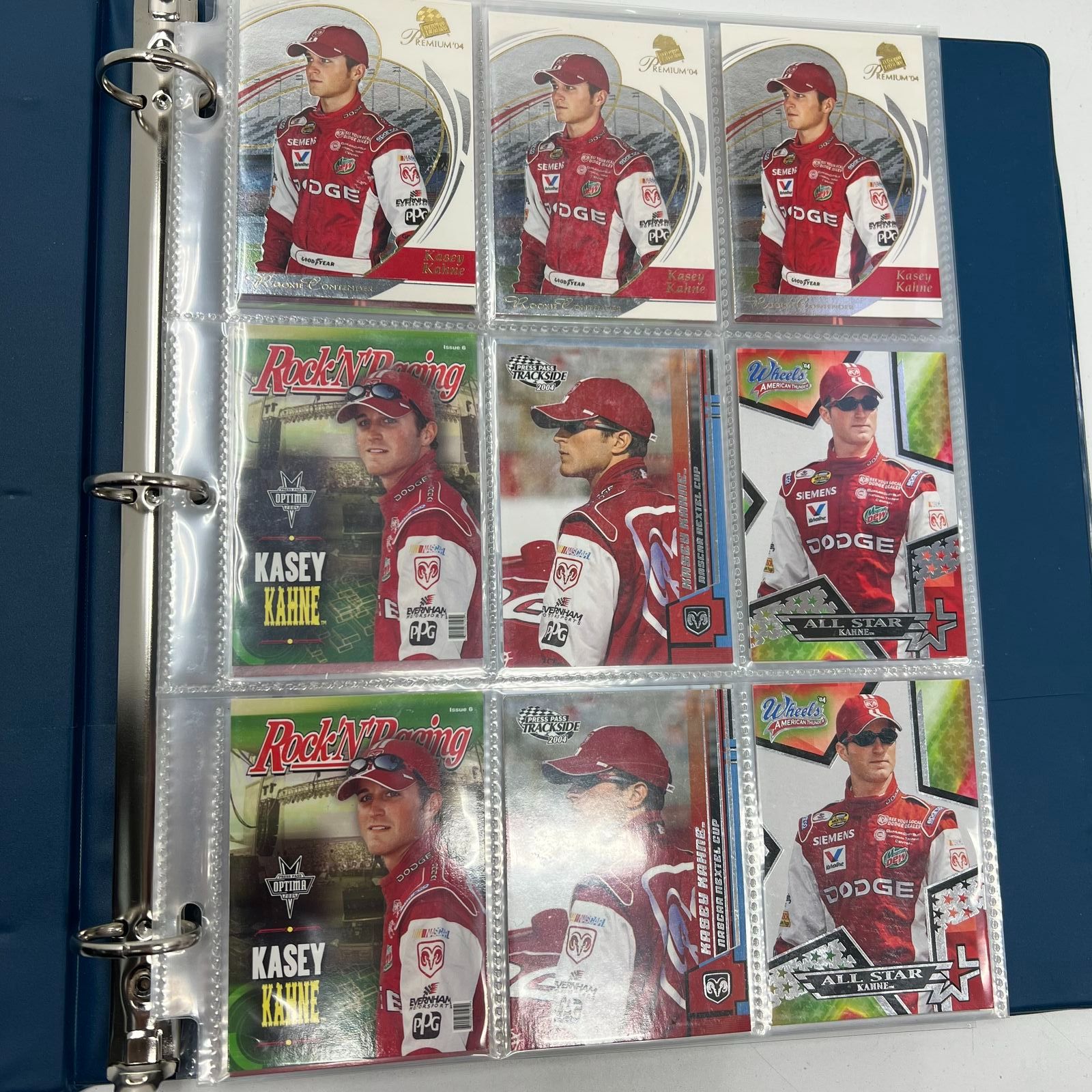 Kasey Kahne NASCAR Trading Card Lot Binder Press Pass 2004 Wheels Rookie Cards