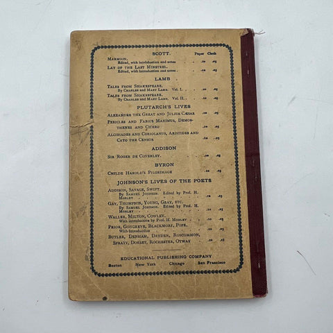 Antique 1900 Evangeline Longfellow Book Popular Educator Library Softcover