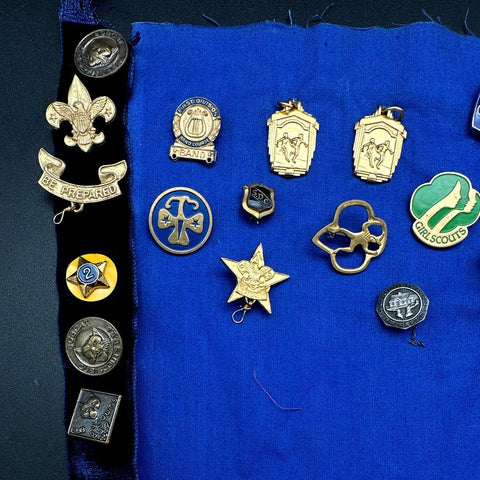 Vintage Pin Lot Boy Scouts Girl Scouts Camp Fire Girls Enamel Lapel Pins