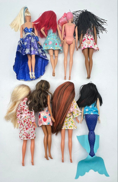 Mattel Barbie Doll Lot Mixed Fashionistas Mermaid Disney 8 Pieces