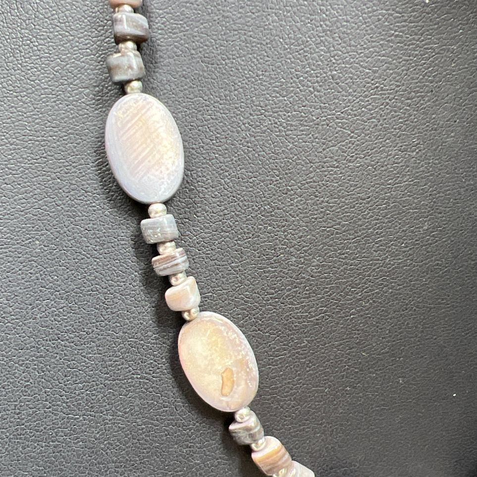 Chaps Abalone Shell Beaded Bracelet and Necklace Set