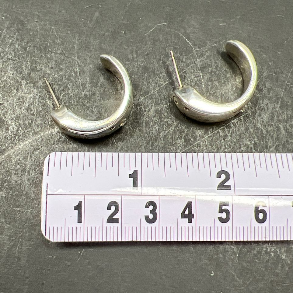 Brighton Sterling Silver Engraved Impressions Half Hoop Earrings
