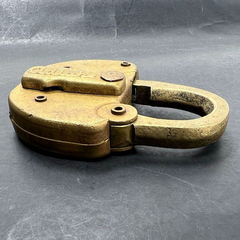 Vintage Adlake Brass Padlock US OF O PAT 2040482 Heavy Duty No Key