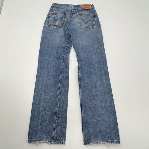 Vintage Y2K Levi's 501 XX Men's Jeans Blue Distressed Button Fly Size 28x30