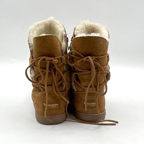 Koolaburra by UGG Dezi Chestnut Suede Faux Fur Winter Mid Calf Boots Size 9