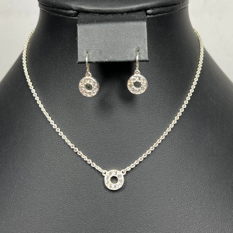 Roberta Chiarella Silver tone rhinestone Necklace & Earrings Set