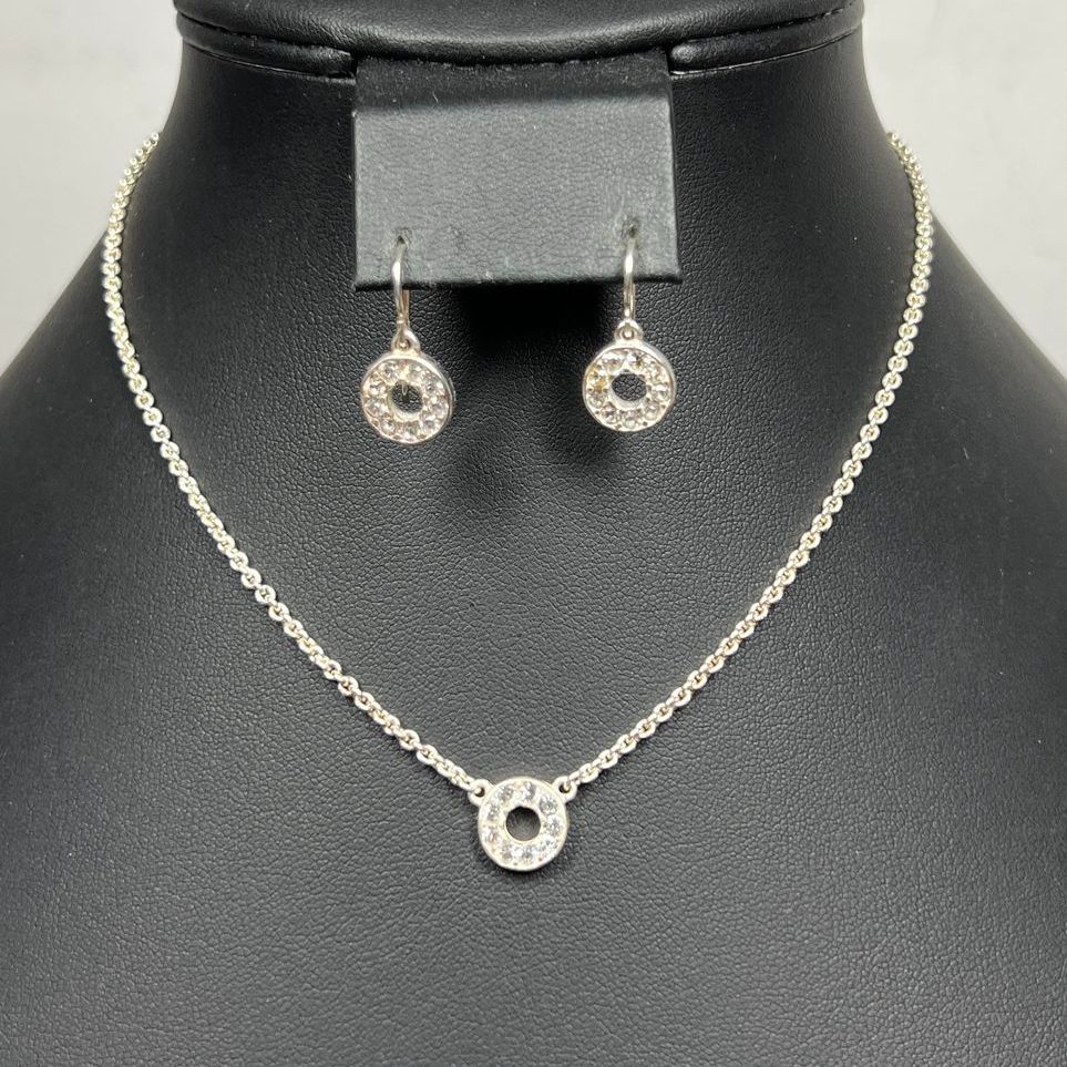 Roberta Chiarella Silver tone rhinestone Necklace & Earrings Set
