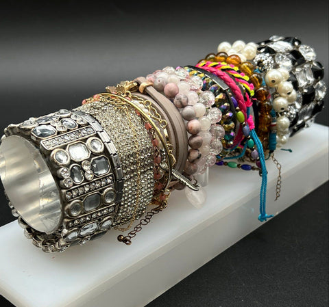 Fashion Jewelry Bracelet Lot 19pc Rhinestone Beaded Boho Religious Evil Eye