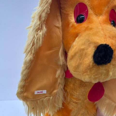 Vintage 1960s Dog Plushie Large Cocker Spaniel Style Faux Fur 26 Inch