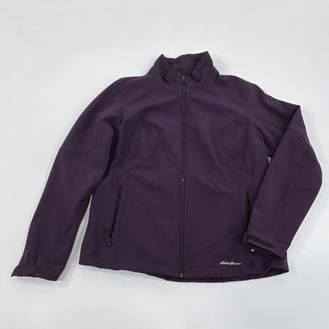 Eddie Bauer Women's Purple Softshell Jacket Full Zip Fleece Lined XL