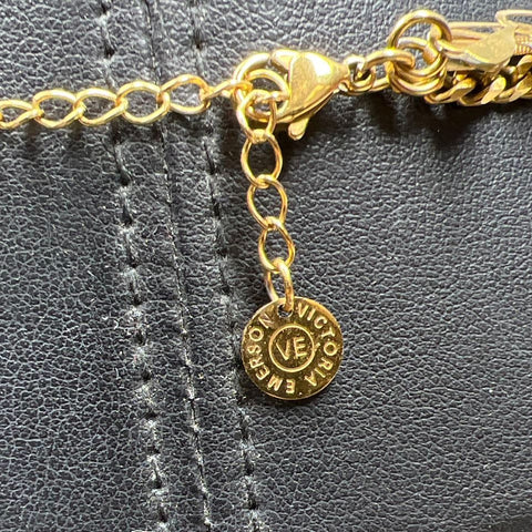 Victoria Emerson Gold Tone Triple Strand Necklace 16g