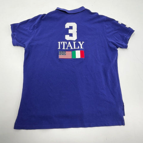 Polo Ralph Lauren Big Pony Italy Flag Custom Fit Polo Shirt Sz XL