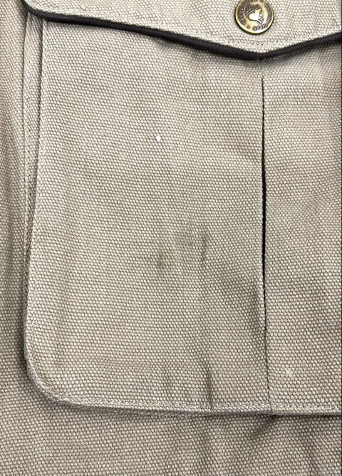 Madison Creek Outfitters Men's Tan Canvas Barn Coat Leather Collar Jacket Size M