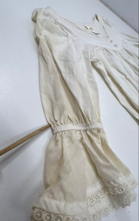 Vintage 90s Victoria's Secret Women's White 100% Cotton Prairie Nightgown Sz S