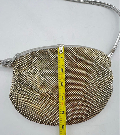 Vintage Whiting & Davis International Champagne Gold Mesh Crossbody Bag